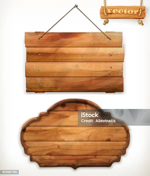 Wooden Board Old Wood Vector Stock Illustration - Download Image Now - Wood - Material, Sign, Plank - Timber