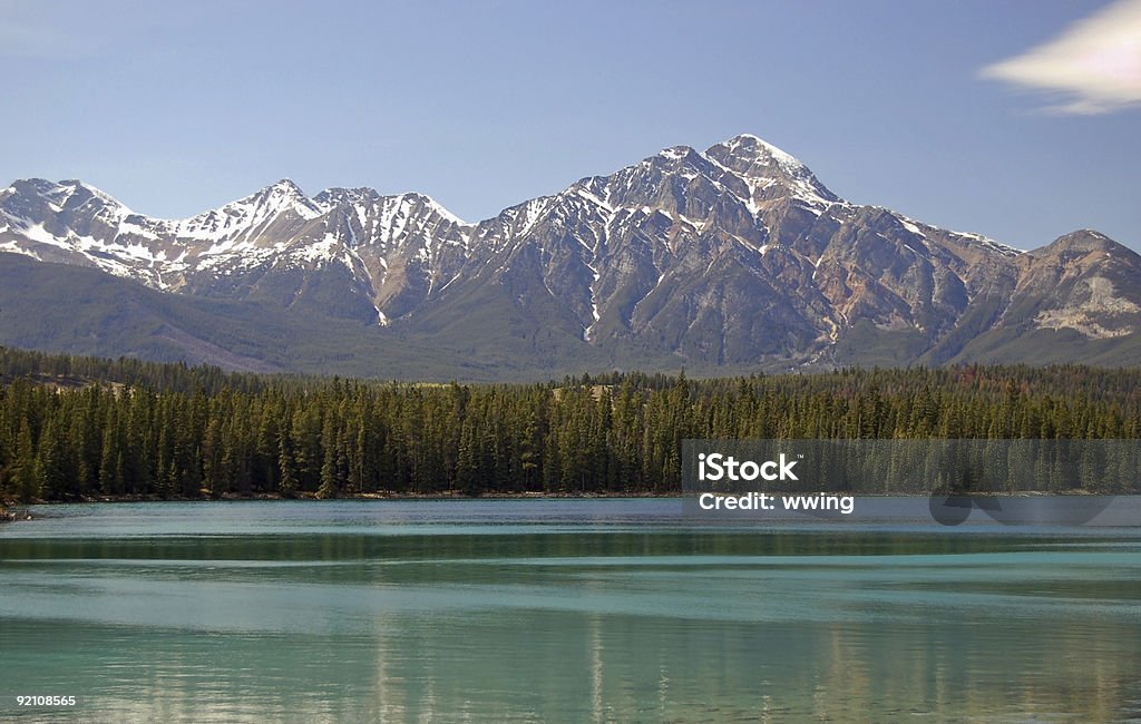 Incontaminata Lago di montagna blu/verde - Foto stock royalty-free di Ambientazione esterna