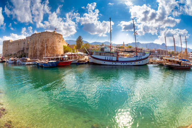 The harbour and medieval fort at Kyrenia. Cyprus The harbour and medieval fort at Kyrenia. Cyprus kyrenia photos stock pictures, royalty-free photos & images