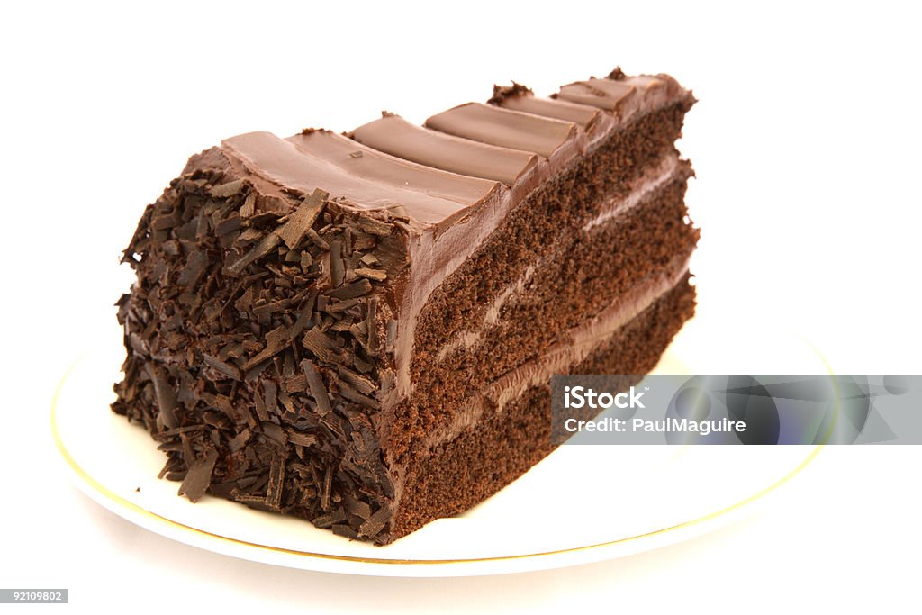 Slice of chocolate cake - Стоковые фото Изолированный предмет роялти-фри