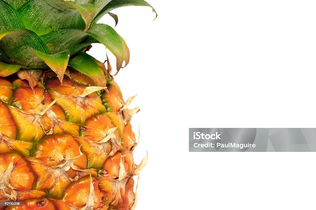 Pineapple on white Detail of a pineapple against a white background with copy space to right. Antioxidant Stock Photo