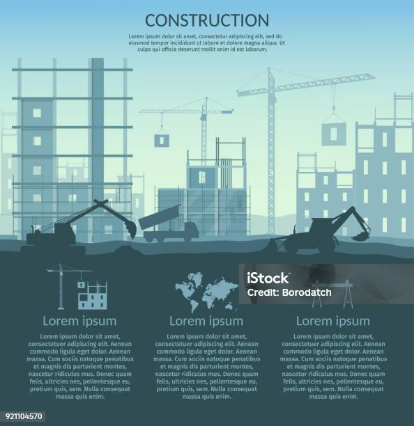 Grande Set Di Elementi Costruttivi Infografica - Immagini vettoriali stock e altre immagini di Industria edile - Industria edile, Costruire, Struttura edile