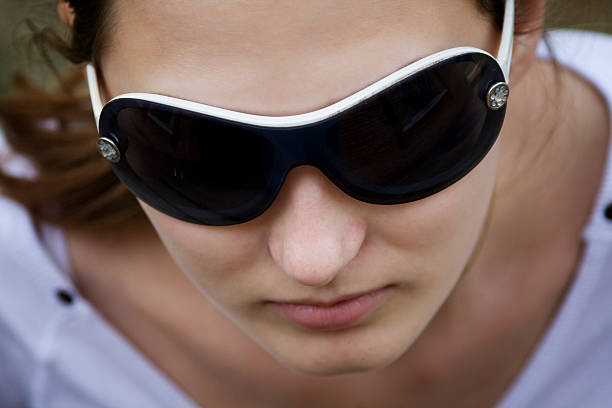 istock Girl in black sunglasses 92110521