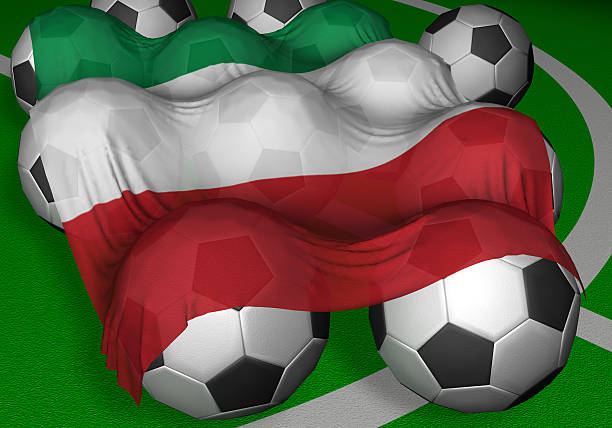 istock 3D-rendering Italy flag and soccer-balls 92110762