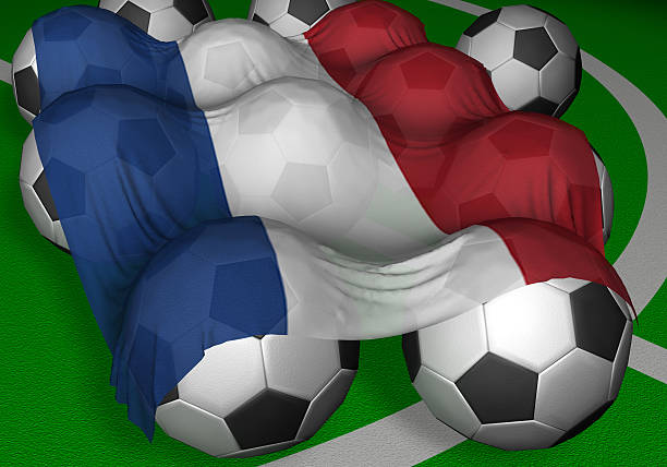 istock 3D-rendering Netherlands flag and soccer-balls 92110768