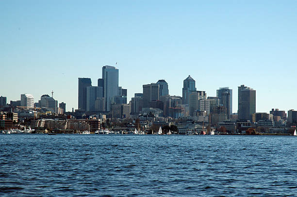 Seattle no Lake Union - foto de acervo