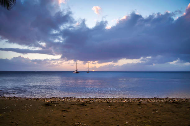 Dominica Island Sunset stock photo