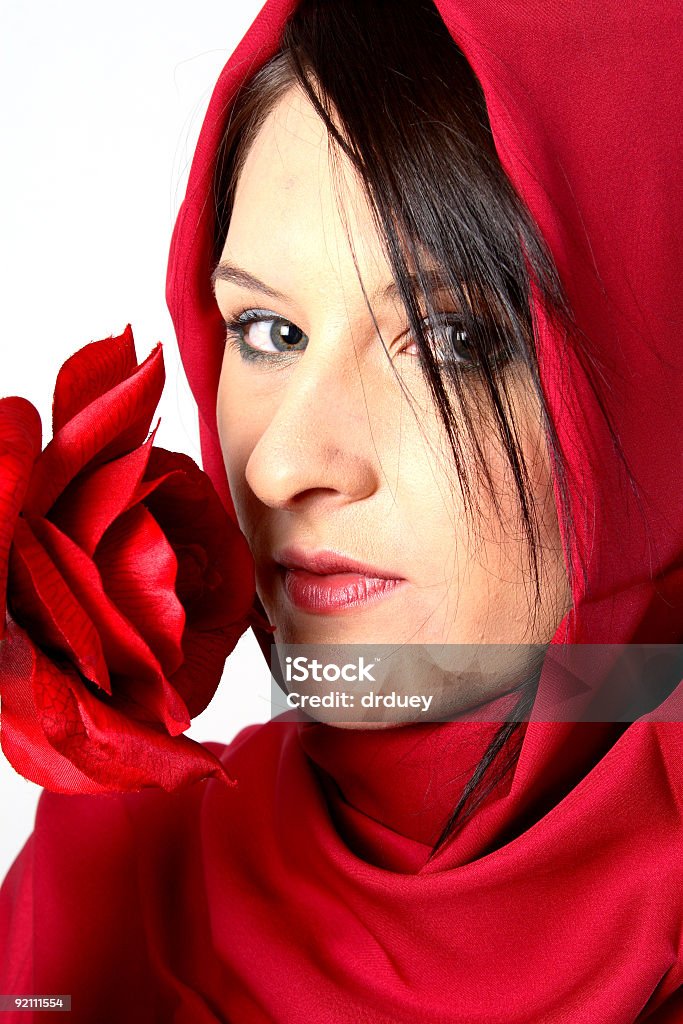 Mulher cheirando rose - Foto de stock de Adulto royalty-free