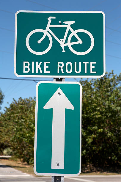 istock Bike route sign 92113602