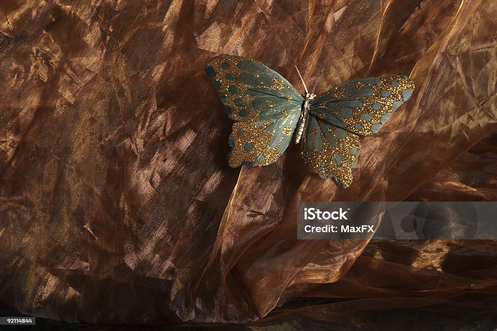 Schmetterling auf seidigem material - Lizenzfrei Einfachheit Stock-Foto