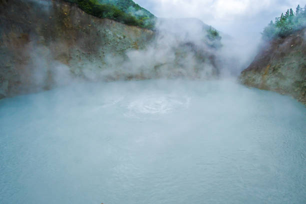 Boiling Lake Hike Dominica stock photo