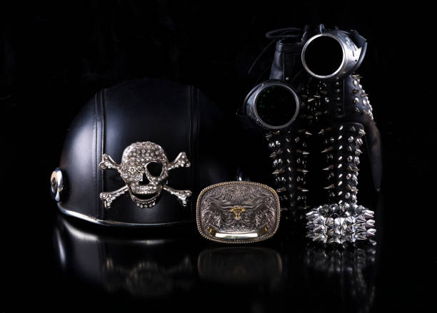 istock motorcycle helmet and biker boots 921152792