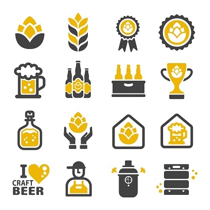 craft beer icon set