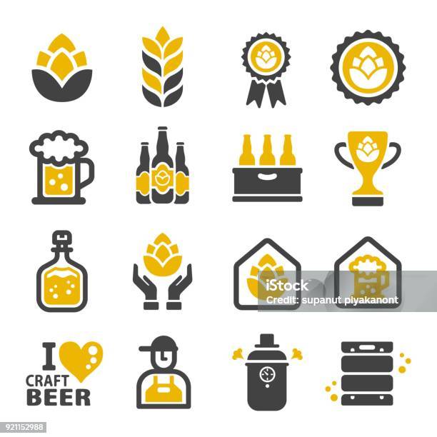 Craft Beer Icon Stock Illustration - Download Image Now - Icon Symbol, Hops Crop, Award