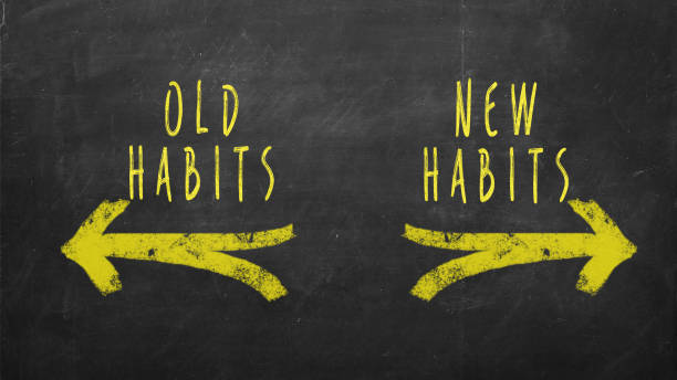 New Habits vs Old Habits stock photo