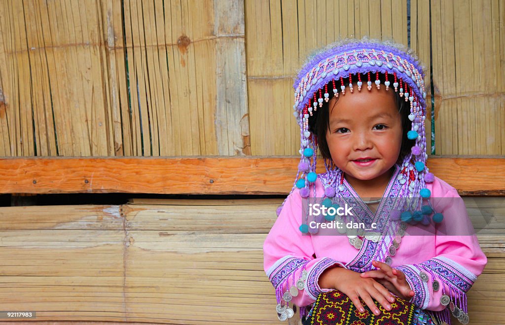 Linda niña Hmong - Foto de stock de Laos libre de derechos