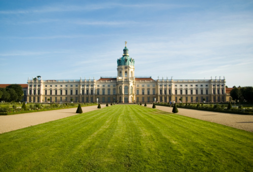 A distance shot of Schloss Charlottenburg in Berlin