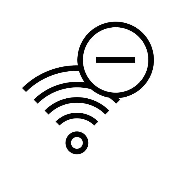 Vector illustration of wifi remove
