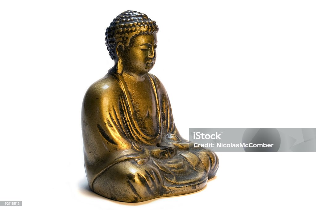 Posąg siedzący Budda - Zbiór zdjęć royalty-free (Białe tło)