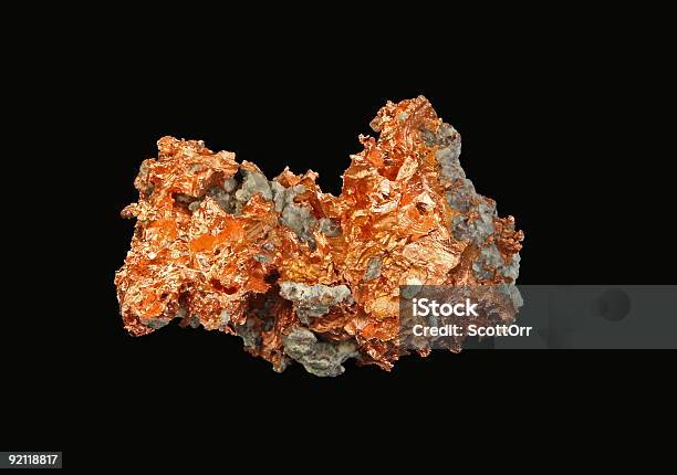 Native Copper Bei Schwarzem Hintergrund Stockfoto und mehr Bilder von Kupfer - Kupfer, Mineral, Kupfermine