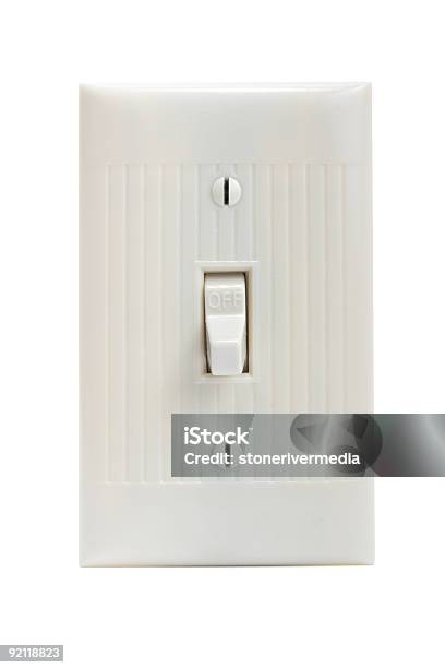 Light Switch Off On White Background Stock Photo - Download Image Now - Alternating Current, Color Image, Cut Out