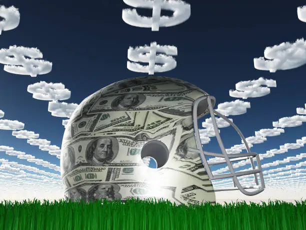 Photo of US Currency Helmet on Grass