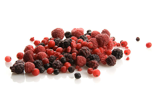 istock Pile of fresh mixed berries on white background 92118983