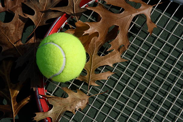 Tennis in the Fall stock photo