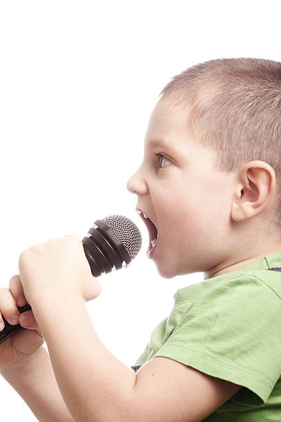 Singing aloud stock photo
