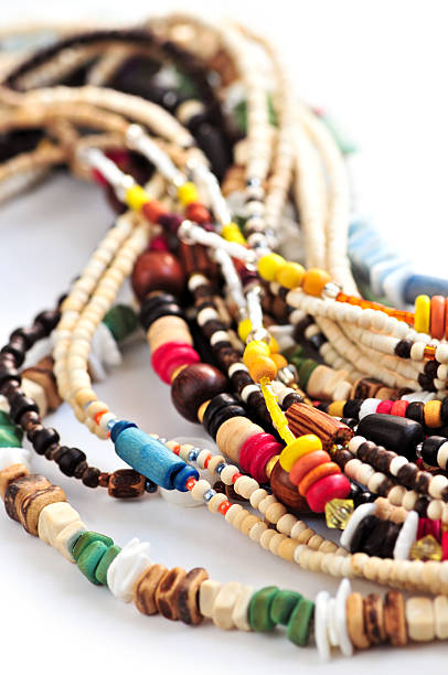 istock Wood and seashell bead necklaces 92120512