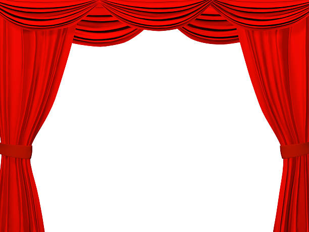 istock Theatrical curtain of red color 92120835