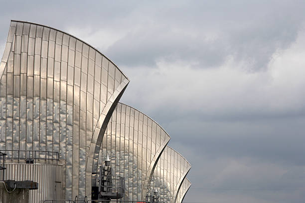 barreira do tâmisa - thames river thames barrier london england boundary - fotografias e filmes do acervo