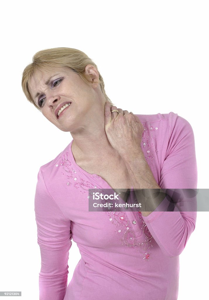 Mulher com dor no pescoço 4 grave - Royalty-free Adulto Foto de stock