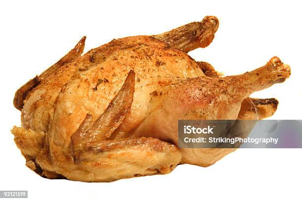 Roasted Chicken Stock Photo - Download Image Now - Roast Chicken, Cut Out, White Background