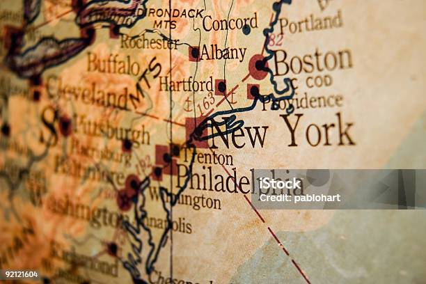 Foto de O Mapa De Nova York e mais fotos de stock de Antigo - Antigo, Antiguidade, Boston - Massachusetts