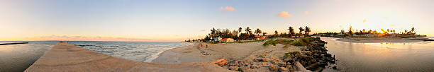 istock Tropical beach at sunset - 360 panorama 92121668