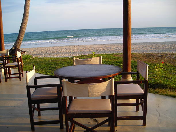 istock Set of table beside the beach at Bintan Indonesia 92122040