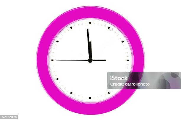 Fuchsia Reloj De Pared 1159 Foto de stock y más banco de imágenes de Fondo blanco - Fondo blanco, Perder el tiempo, Aguja de Reloj