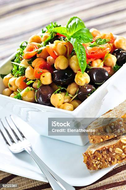 Vegetarian Chickpea Salad Stock Photo - Download Image Now - Appetizer, Bean, Bowl