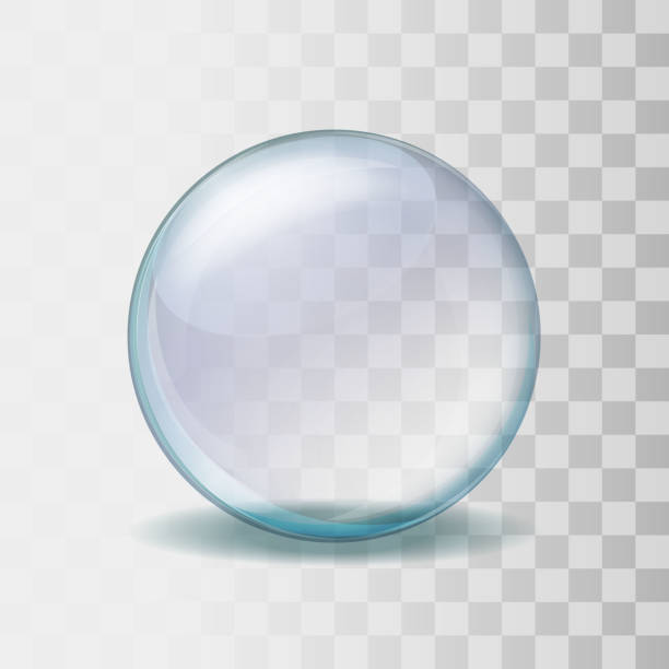 realistyczna przezroczysta ilustracja kuli szkła - sphere glass bubble three dimensional shape stock illustrations