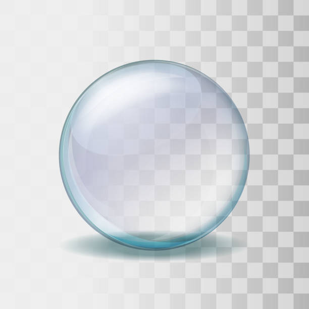 ilustrações de stock, clip art, desenhos animados e ícones de realistic transparent glass sphere illustration - sphere water drop symbol