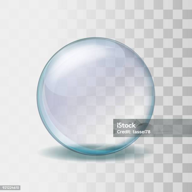 Vetores de Ilustração De Esfera De Vidro Transparente Realista e mais imagens de Bolha - Estrutura física