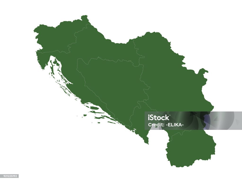 Mapa de Yugoslavia - arte vectorial de Antigua Yugoslavia libre de derechos