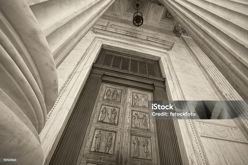 Supreme Court Building Entrance  Courthouse Stock Photo