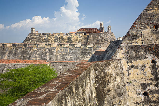 fuerte de san felipe, cartagena - castillo de san felipe de barajas fotografías e imágenes de stock