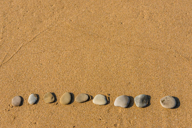 Line of Stones on a Beach