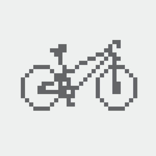 Bike pixel Icon Bike pixel Icon, in the vector. EPS 8 format. in synch stock illustrations