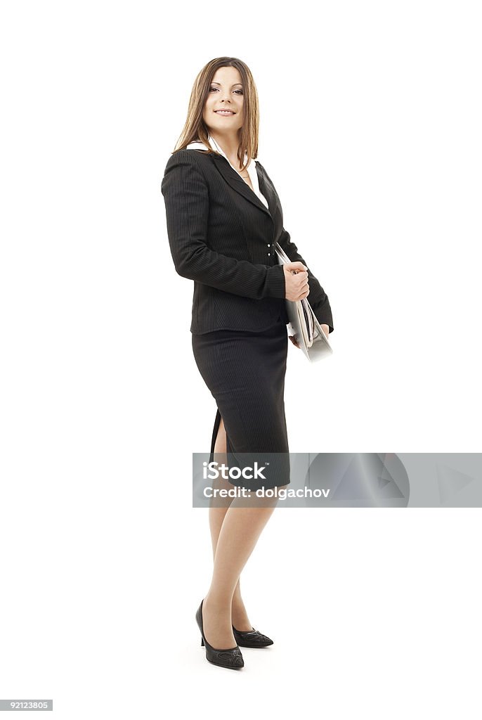 Donna d'affari con le cartelle - Foto stock royalty-free di Adulto
