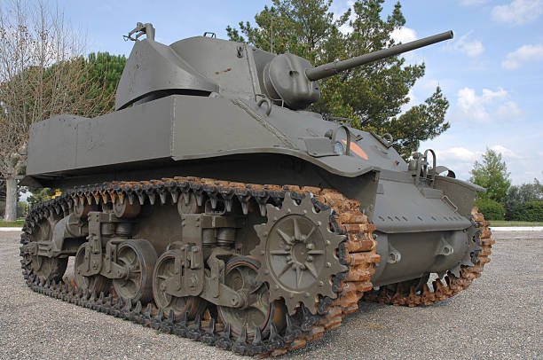 istock Old military tank M5A1 92123867