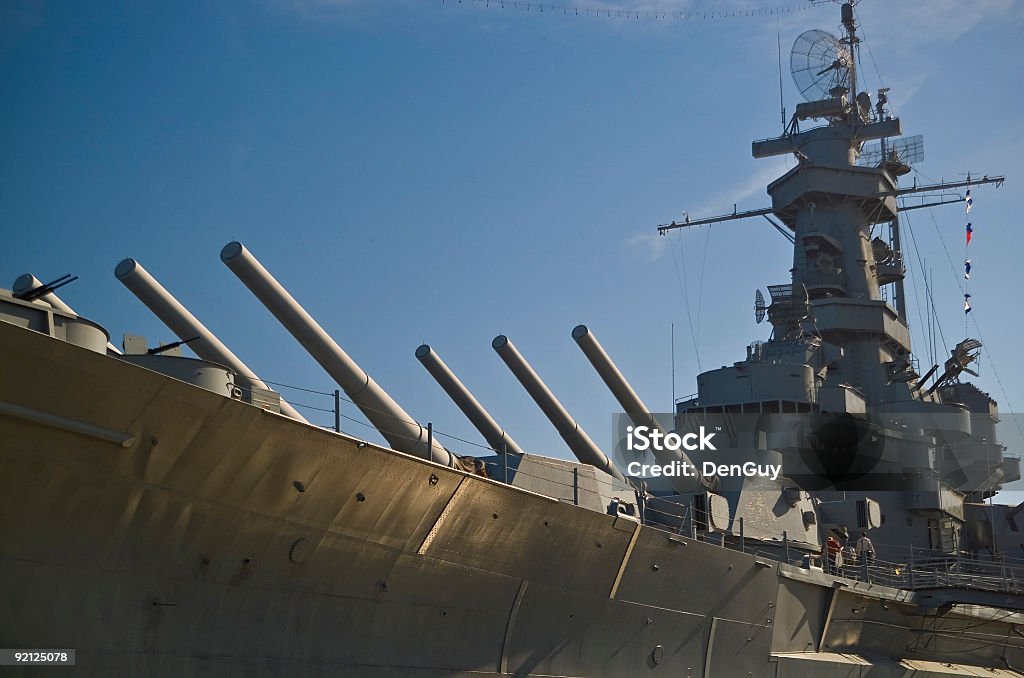 Segunda Guerra Mundial Era Marinha Americana Batalha Naval com armas e principal - Royalty-free Segunda Guerra Mundial Foto de stock